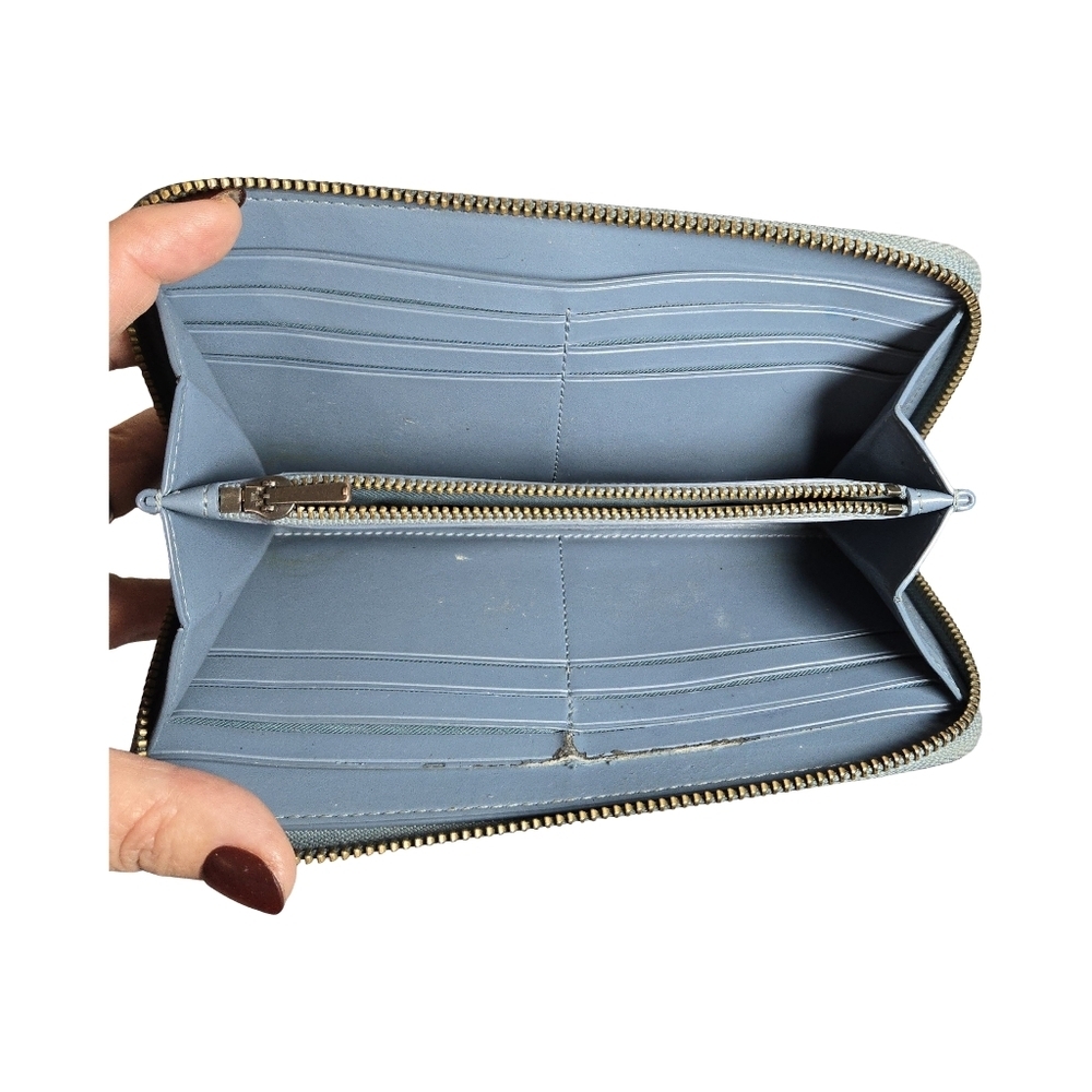 Coach Sky Blue Leather Wallet - Picture 3 of 5